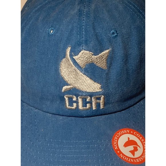Nwt mens CCA Coastal Conservation Association Fish adjustable Cap. Teal - Picture 2 of 7